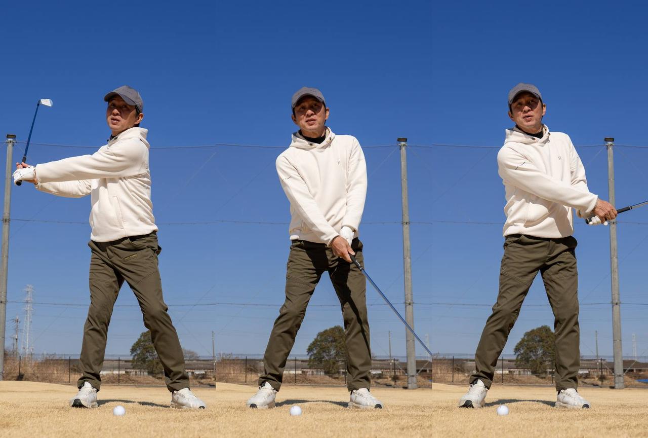 画像: スウィングとは本来“揺らす”という意味、腕とクラブも自然に振られることが理想