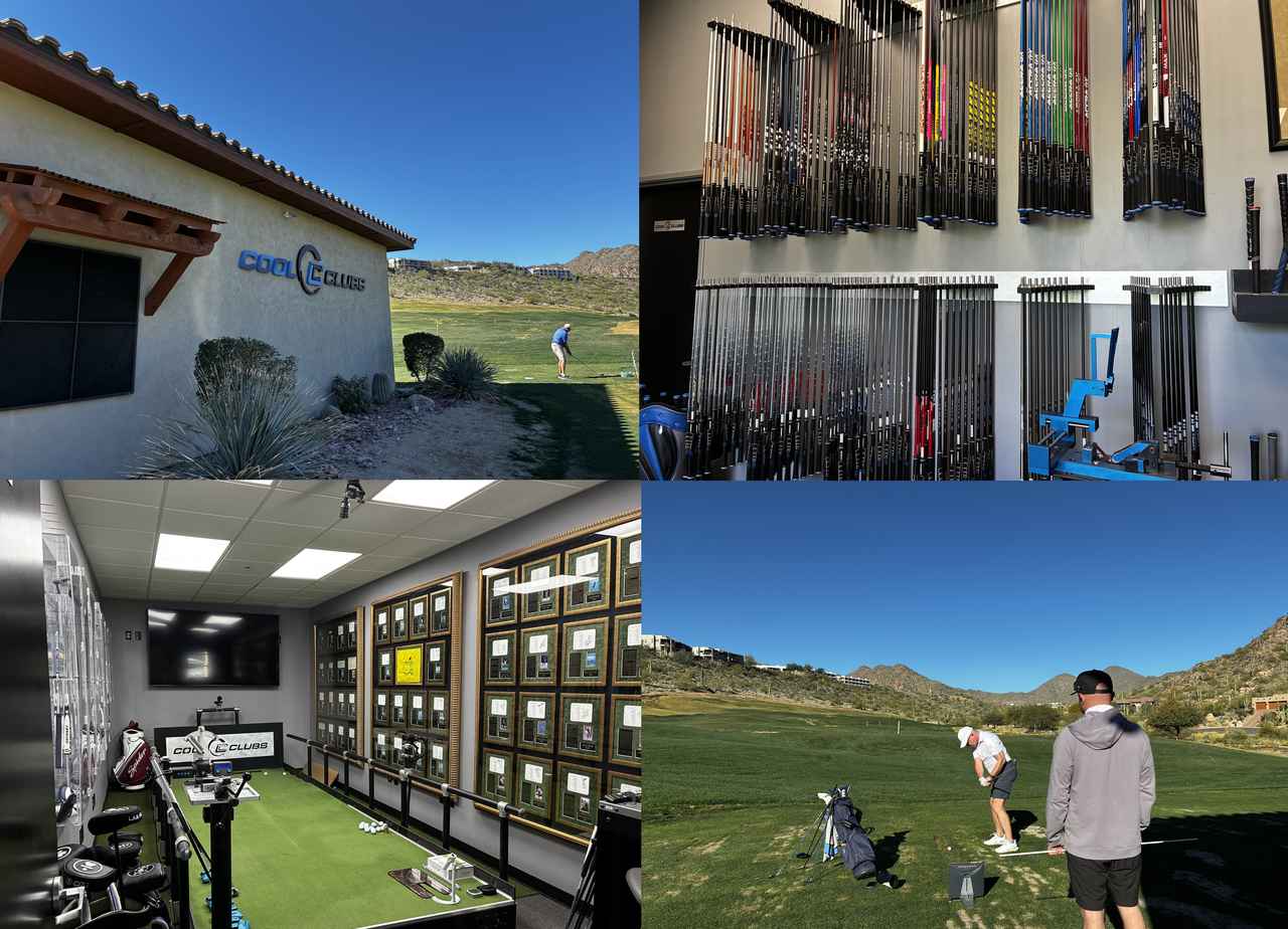 画像: COOLCLUBS SunRidge Canyon。施設内には多種多様なヘッドとシャフトが用意され、設備も充実。アリゾナの陽光のなか、芝の上から試打もでき、より実戦に即したフィッティングが可能