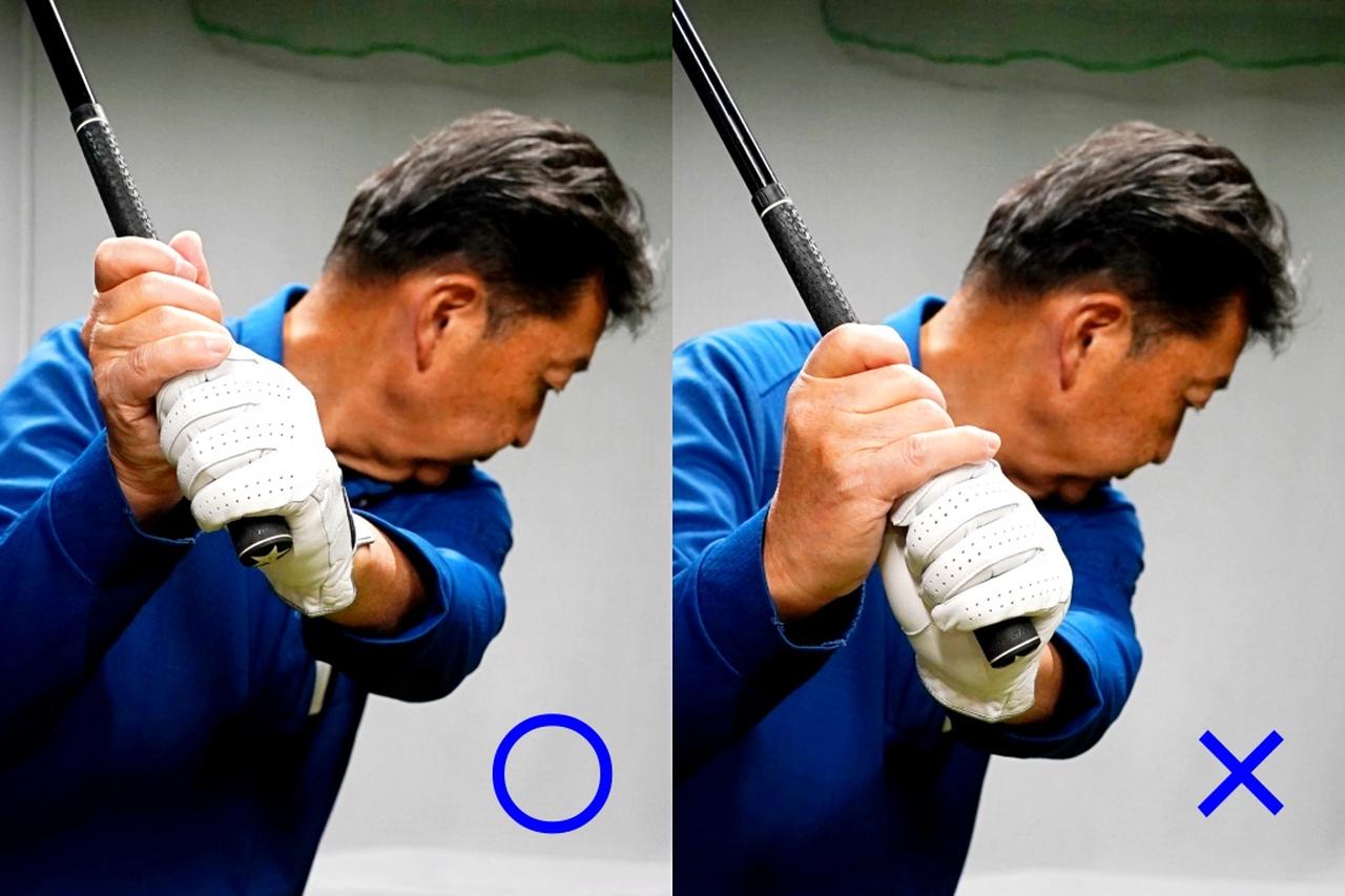 画像: トップでは左手甲側を折らないように