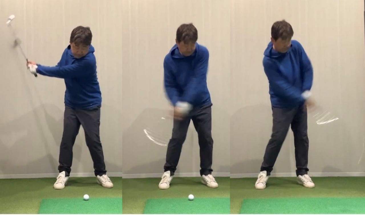 画像: 動画に撮ってみると、やはりトップが自分で思っているよりも大きいし、インパクトで手元が浮いている感じがしました