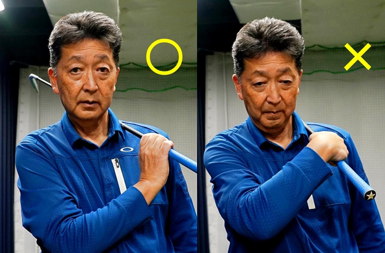 画像: フィニッシュで右手が甲側に折れるのが正解