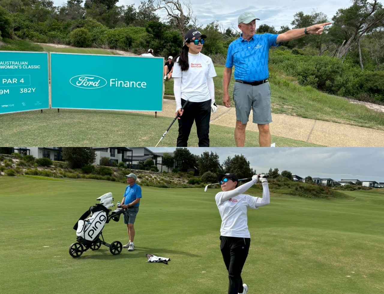 画像: “チェアマン”でもあるキャディさんの“教え”も心強い味方。オーストラリアはすべて4日間試合。「海沿いなので風が吹くと難しくなる。そういう状況も嫌いではないので頑張ります！」