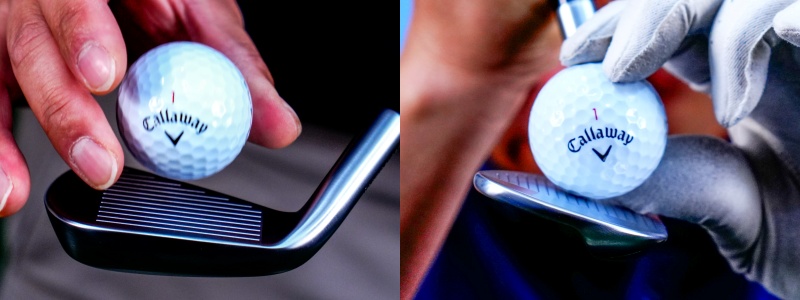画像: 軟らかい軟鉄「S15C」がもたらす打感は「とにかく軟らかい」の一言に尽きる。ウェッジではさらに軟らかいフィーリングで、ボールの“乗り感”が感じられる／画像左）X フォージド、画像右）X フォージド ウェッジ
