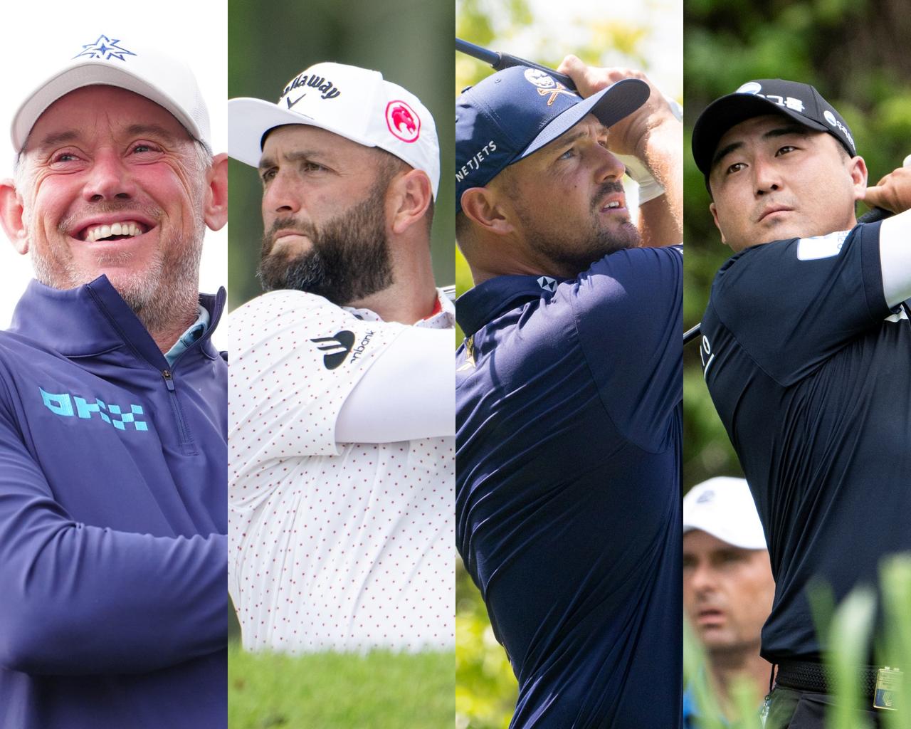 画像: 初日4アンダーで首位スタートした4人。左からリー・ウエストウッド（24年LIVゴルフ・ラスベガス、撮影/岩本芳弘）、ジョン・ラーム、ブライソン・デシャンボー、リチャード・T・リー（提供/LIVゴルフ）