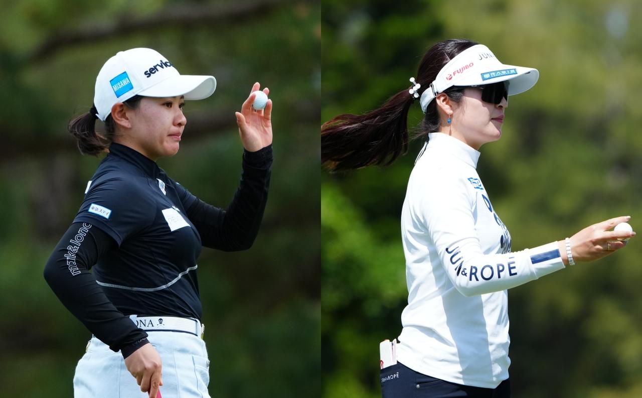 画像: 写真左から永井花奈(プロV1)、三ヶ島かな(プロV1)