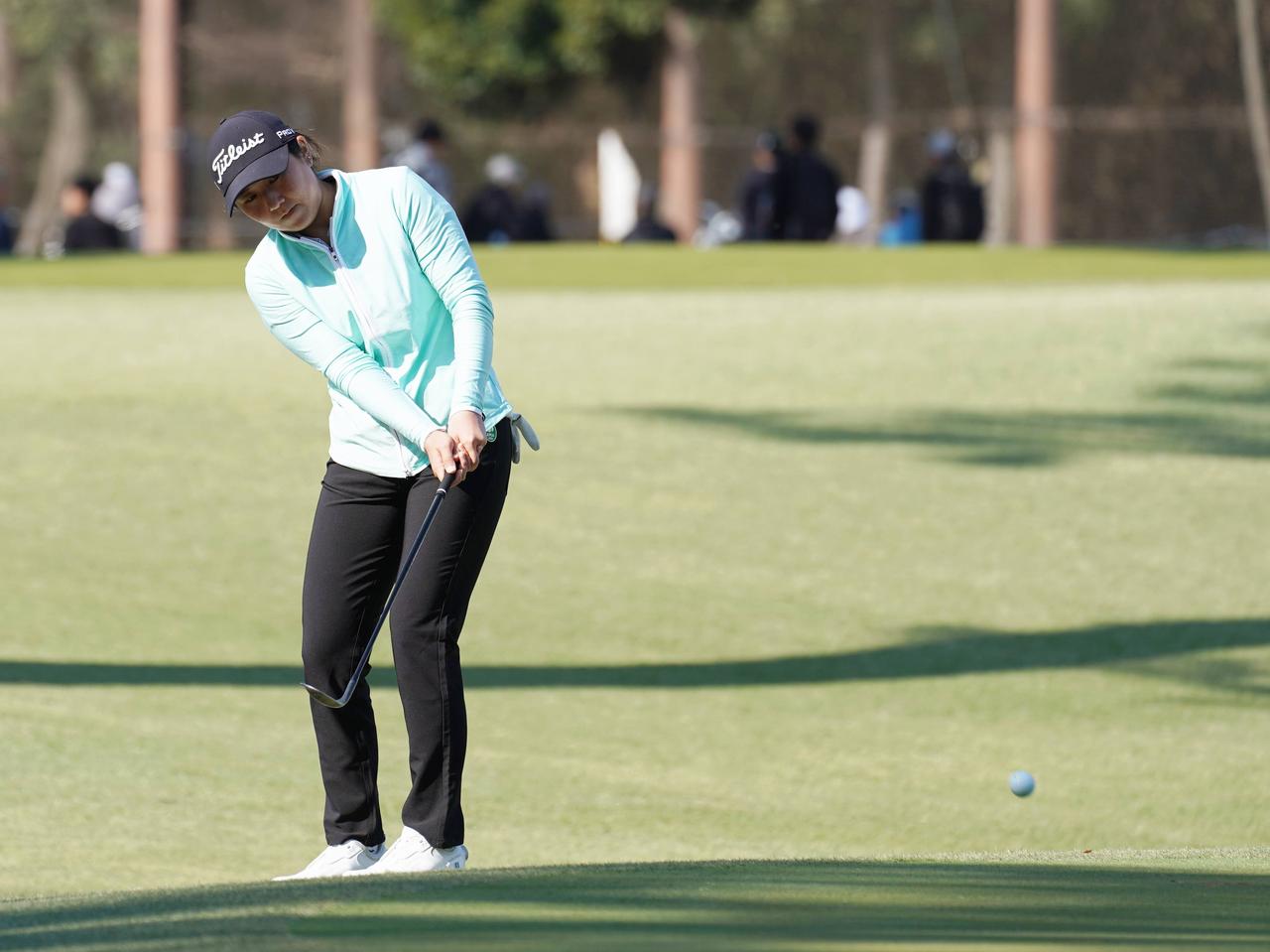 画像: 小柄ながらも迫力のあるスウィングで、魅了してくれた肥後、本戦に期待