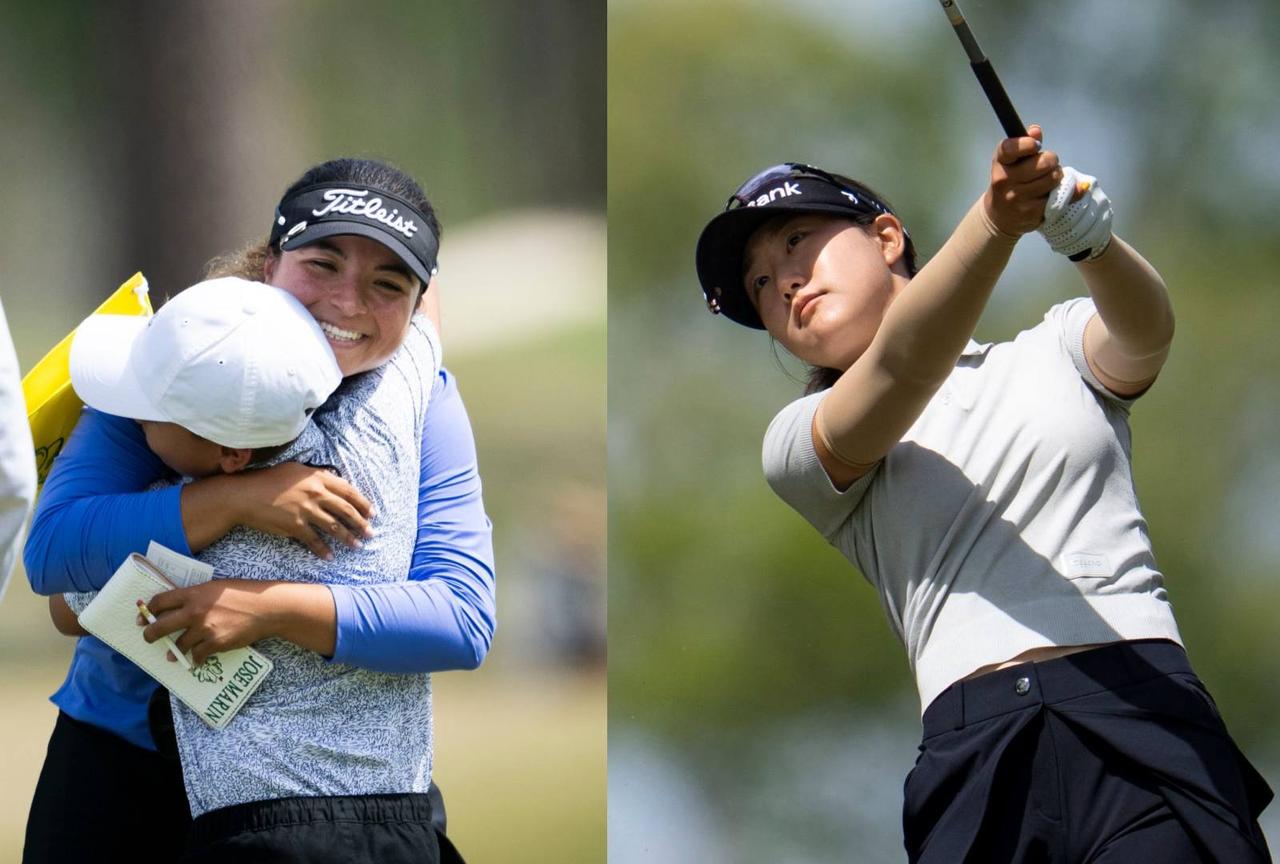 画像: 初日をトップタイで終えたマリア・ホセ・マリン（左）とオ・スミン（画像：大会提供）