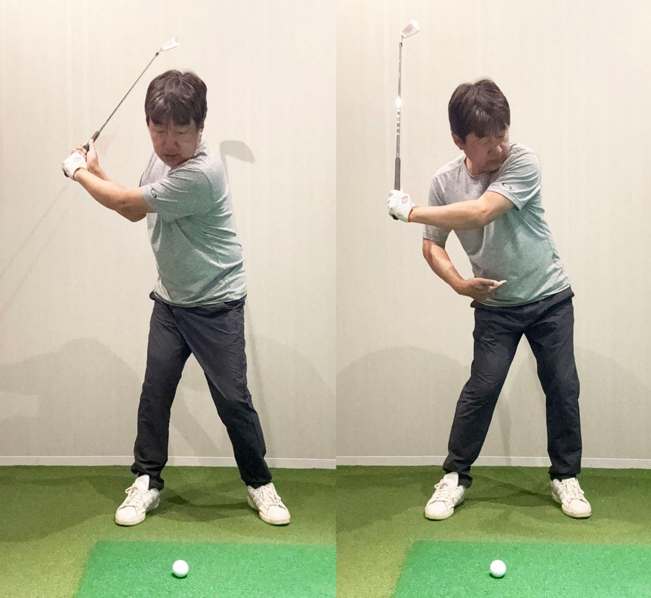 画像: 「腰」ではなく「お腹」から切り返すのが正解!? プロが教える下半身リードを作るコツを試してみた - みんなのゴルフダイジェスト