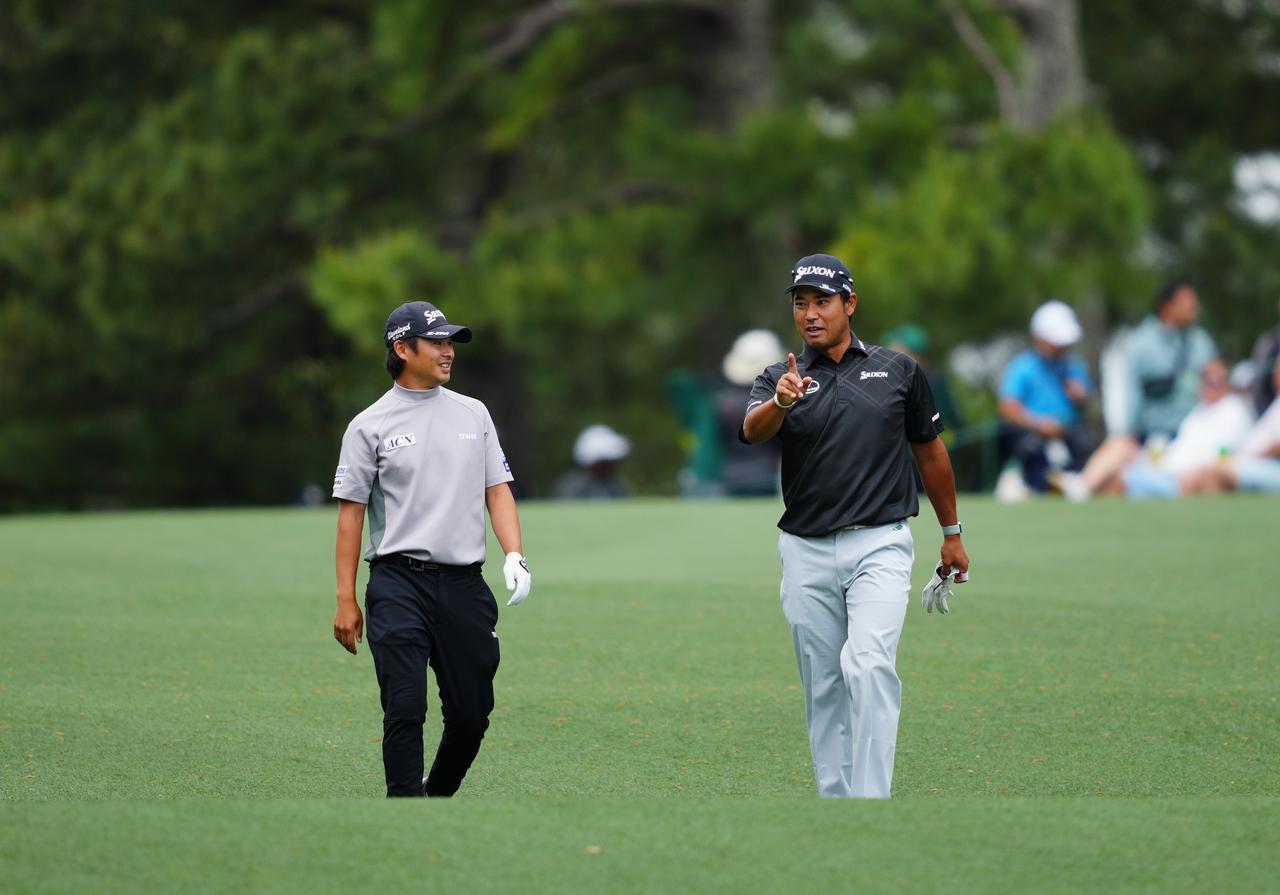 画像: 松山英樹と初めて回ったという片岡。松山が片岡の緊張感をほぐすかのように終始リラックスムード