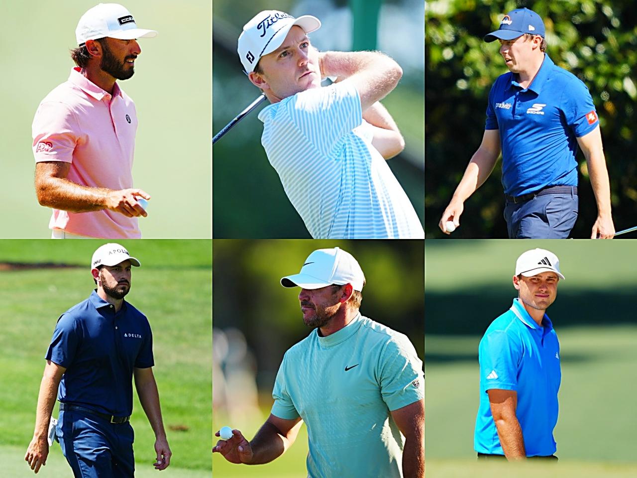 画像: マックス･ホーマ、ラッセル･ヘンリー、マット･フィッツパトリック、ラドビッグ･アバーグ、ブルックス･ケプカ、パトリック･カントレー（マスターズでプロV1 ファミリーのボールを使用／選手名は左上から時計回り）