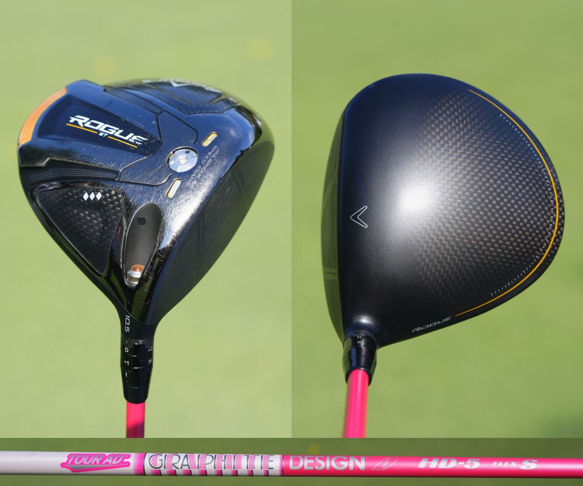 画像: 左のミスを消せる安心感があると信頼を寄せている。シャフトのツアーAD HDは特注オリジナルカラーのピンクで7Wまで統一している