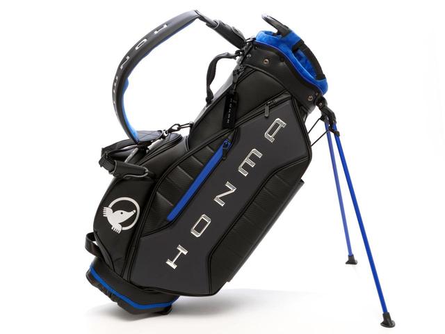 画像: 本間ゴルフ プロスタンド キャディバッグ／◎サイズ／9.5インチ ◎重量／4.5kg◎素材／合成皮革（ P.U）◎品番／CB12602◎カラー／ブラック、ホワイト/ネイビー、ホワイト/ターコイズブルー◎機能／止水ファスナー、3点式ショルダー、マグネットポケット、ボトルポケット、成型ハンドル、口枠内側ボア