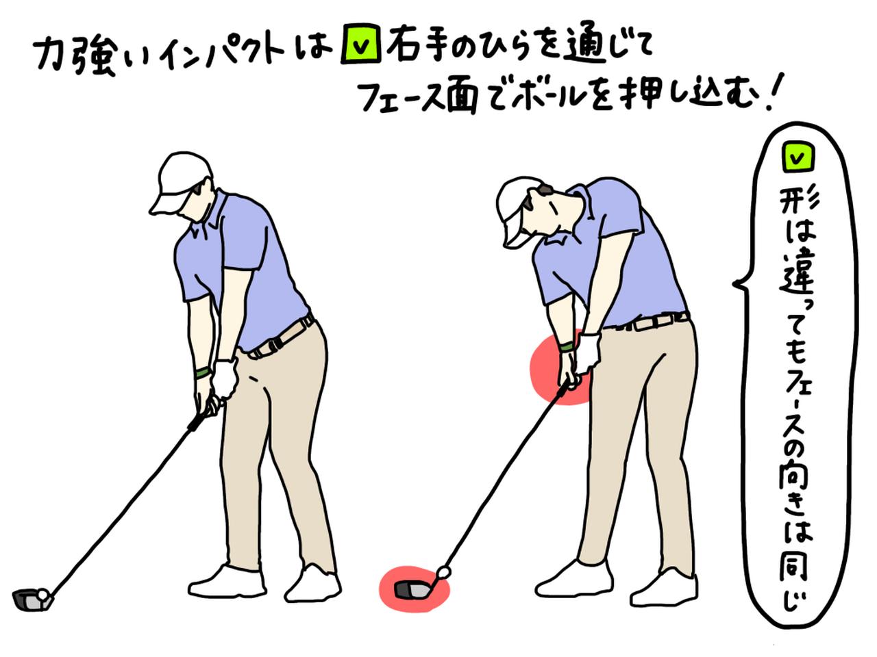 画像: 力強いインパクトを作る「正しい右手の使い方」とは？ プロがイラストを交えて解説 - みんなのゴルフダイジェスト