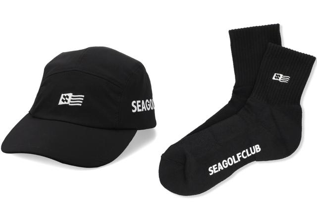 画像: JET CAP(左)/カラー:BLACK、OLIVE サイズ:FREE 価格:1万3200円 SOCKS(右)/カラー:BLACK、WHITE サイズ:FREE 価格:3850円