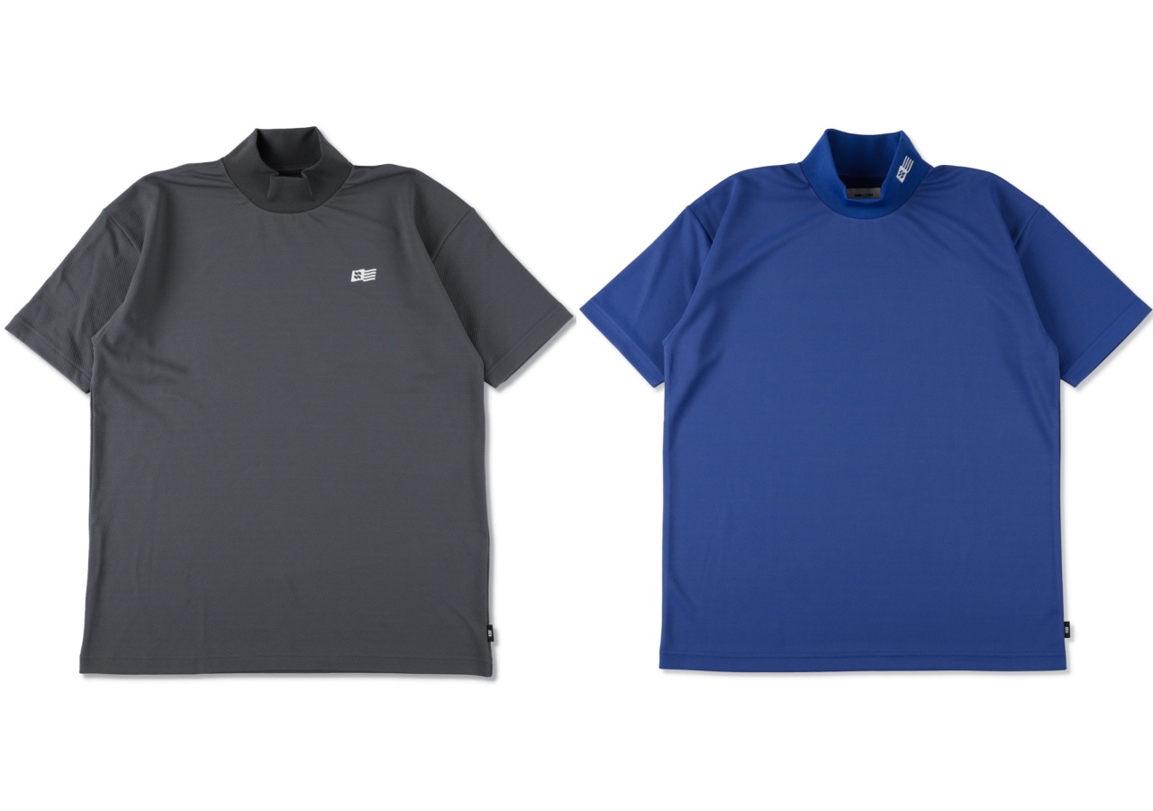 画像: PANEL MOCK NECK S/S TEE（左）／カラー：BLACK、C_GRAY、OLIVE　サイズ：S、M、L、XL　価格：2万900円 MOCK NECK S/S TEE（右）／カラー：BLACK、OLIVE、WHITE、BLUE　サイズ：S、M、L、XL　価格：2万900円