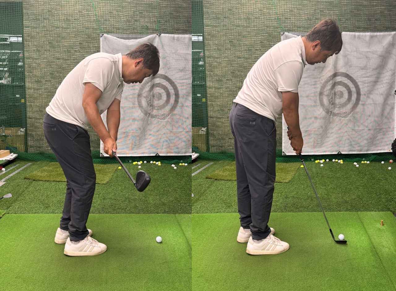 画像: ストローク中に右ひざの長さが変わるとザックリしやすい