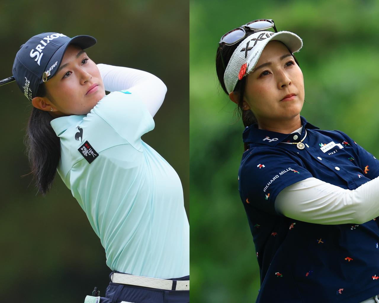 画像: 13位タイの青木瀬令奈(右、撮影/大澤進二)と6月からチーム大西に加わり3位タイに入った中村心(左、撮影/姉崎正)