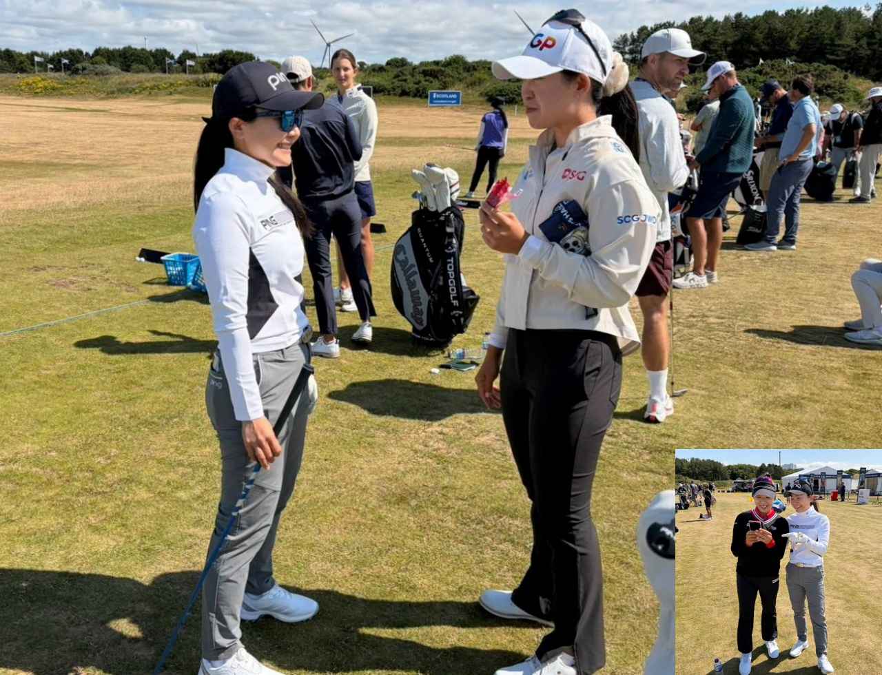 画像: LPGAの友人たち。タイのパジャレー・アナナルカルンや韓国のイ・ミヒャンらと。「スコットランド女子オープンはアメリカと欧州の選手が半分ずつ出ています」