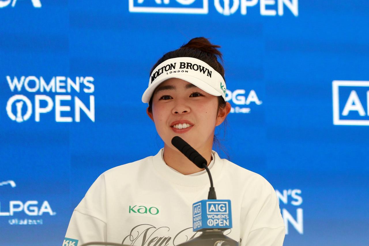 画像: ディフェンディングチャンピオンとして公式会見に臨んだ山下美夢有