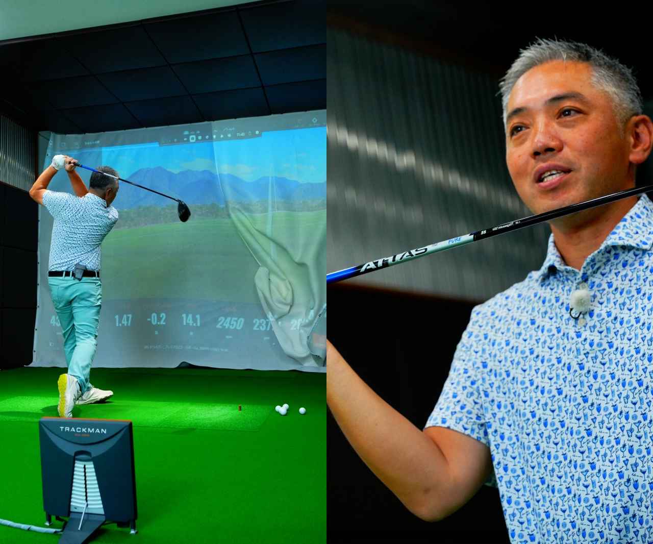 画像: 試打した石井プロ。「あまりにも振りやすかったので、『あ、このままコースに持っていきたいな』と本気で思いました」