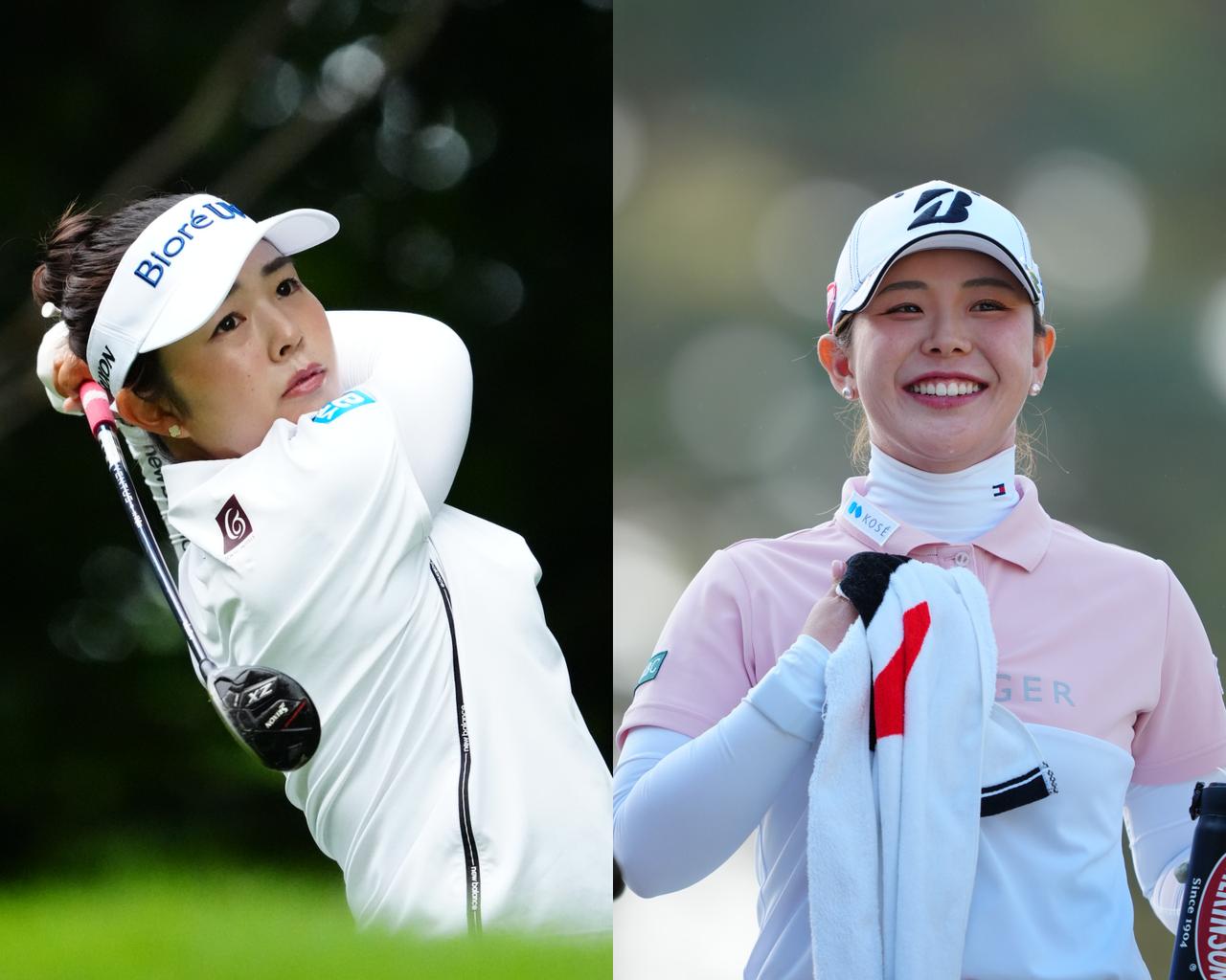 画像: 2日目にスコアを伸ばした山下美夢有(25年、撮影/岡沢裕行)と吉田優利(25年、撮影/姉﨑正)