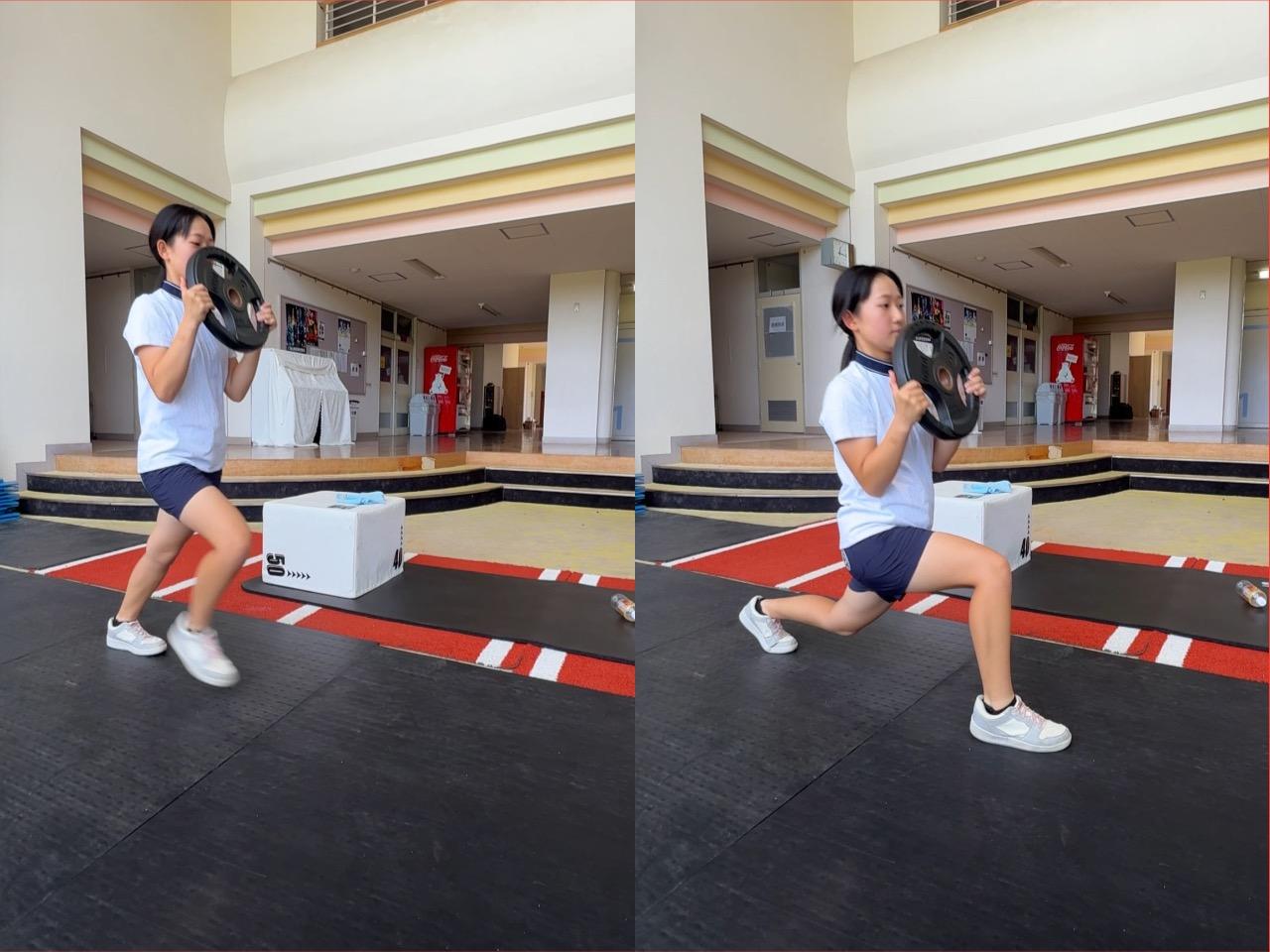 画像: 成長期の体に合わせて体力トレーニングメニューを黙々とこなす杉崎希歩
