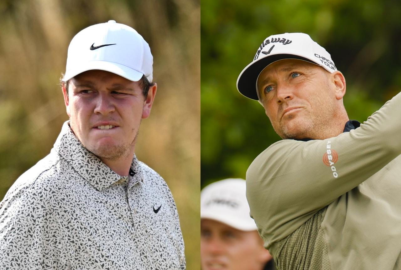画像: 同組でラウンドしたロバート・マッキンタイアとアレックス・ノレン