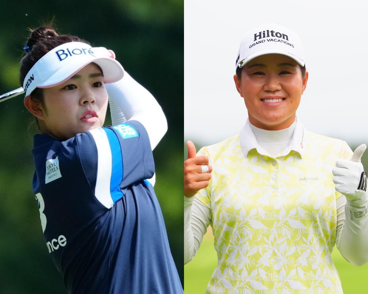 画像: 通算9アンダーの7位タイに浮上した山下美夢有(左)と畑岡奈紗(右)