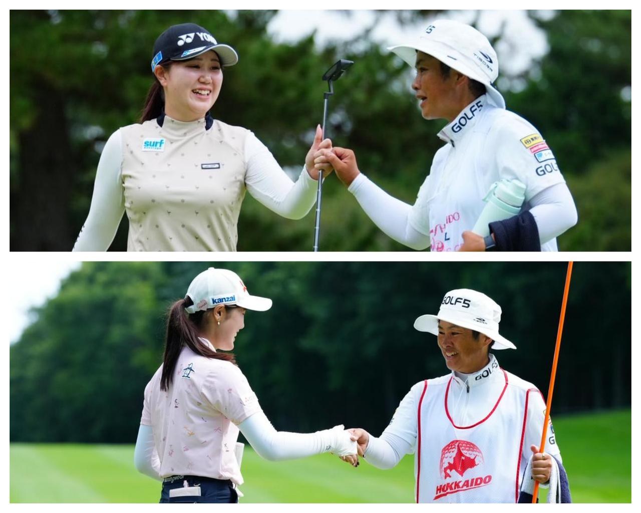 画像: 牧野キャディは、今季初優勝を飾った倉林紅と吉澤柚月を支えていた
