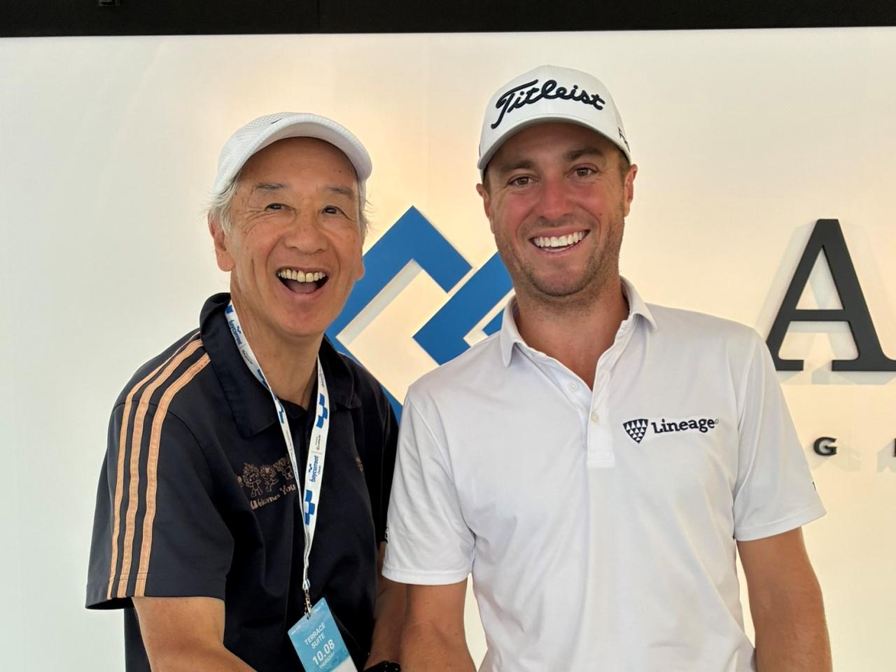 画像: ジャスティン・トーマスと2ショット。「見るからに紳士でした。日本で1番美味しい食べ物を聞くと、答えは『ステーキ』。本場はアメリカと思いましたが、和牛肉をとても気に入っているみたいです」(櫻田さん)