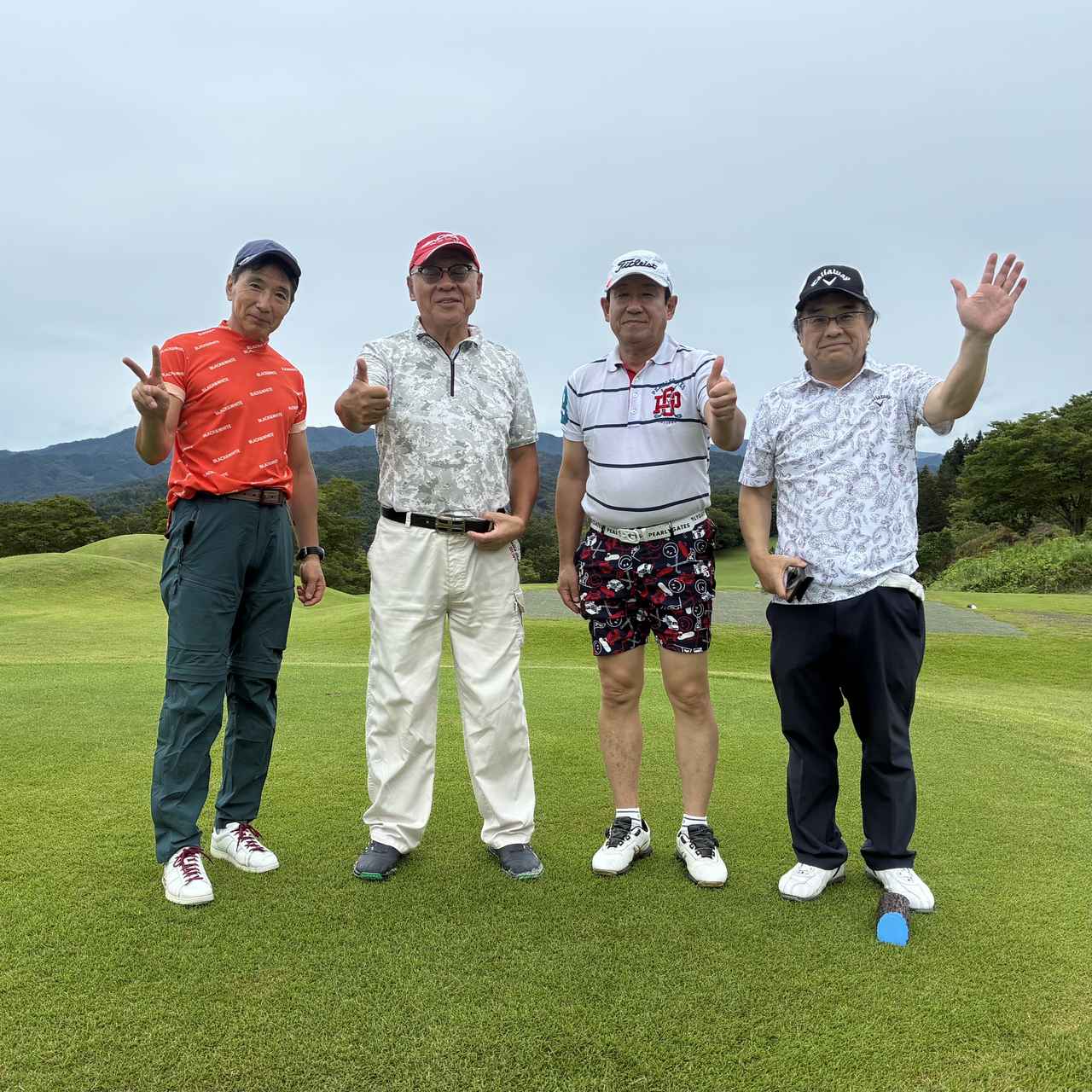 画像: パーシモンカントリークラブの同伴者のみなさんと。左から岡崎さん、はむいち、土屋さん、菅野さん