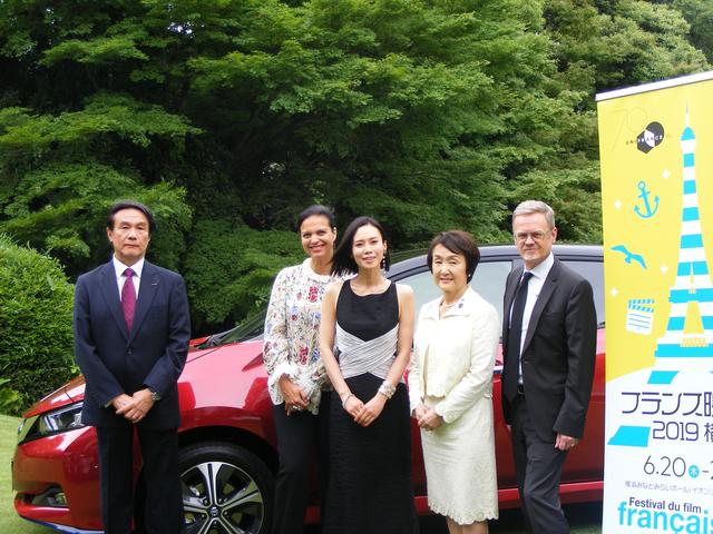 画像: 日産自動車副社長・川口均氏、ユニフランス代表・イザベル・ジョルダーノ、中谷美紀、横浜市長・林文子、駐日フランス大使・ローラン・ピック