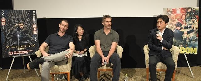 画像: 左からD・B・ワイス、デヴィット・ベニオフ、原泰久