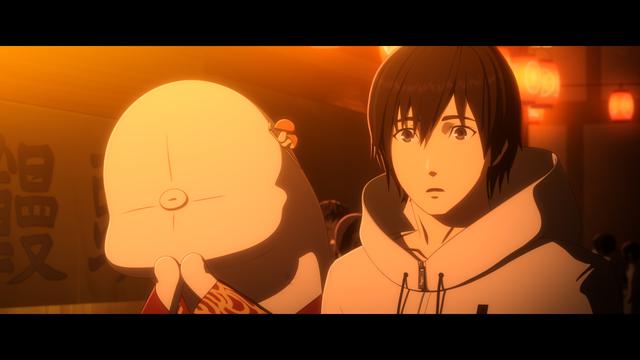画像: (左から)⽩⾐⽻つむぎ(声:洲崎綾)、谷風長道(声:逢坂良太)