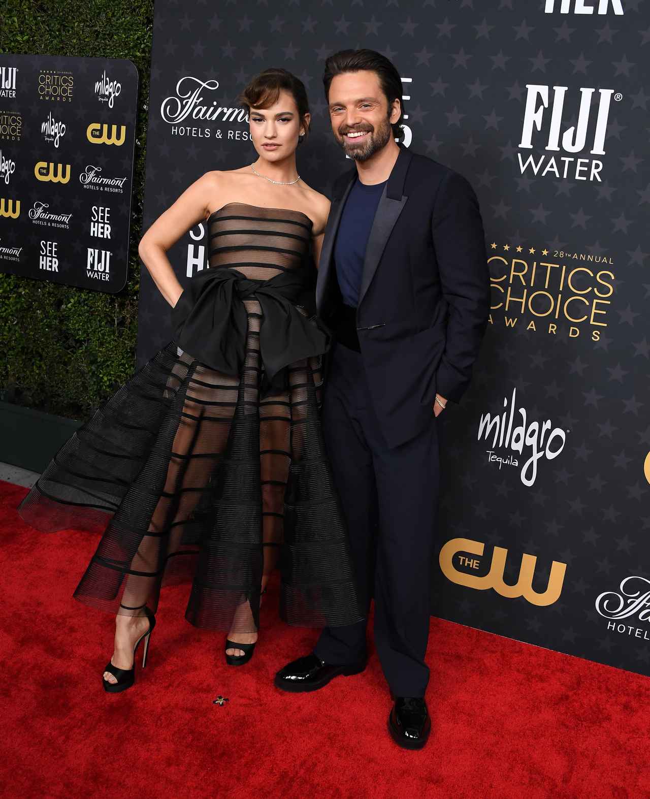 画像: 「パム＆トミー」で共演したリリー・ジェームズと Photo by GettyImages