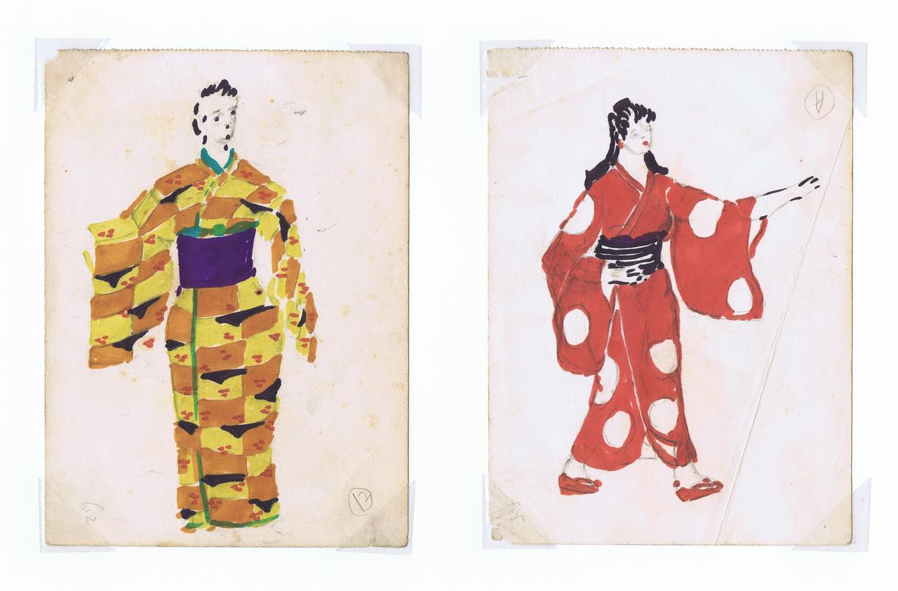 画像: 『赤線地帯』(1956年) 衣裳スケッチ 水谷浩画 国立映画アーカイブ所蔵