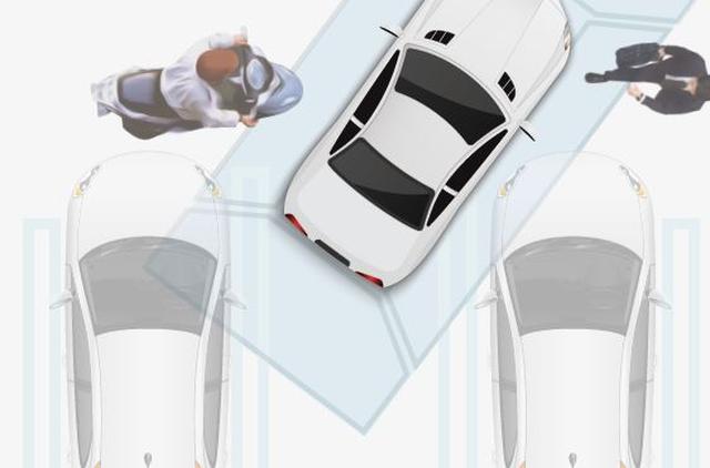 画像: 駐車時のイメージ図。狭い駐車区画への入庫の際も有用です。