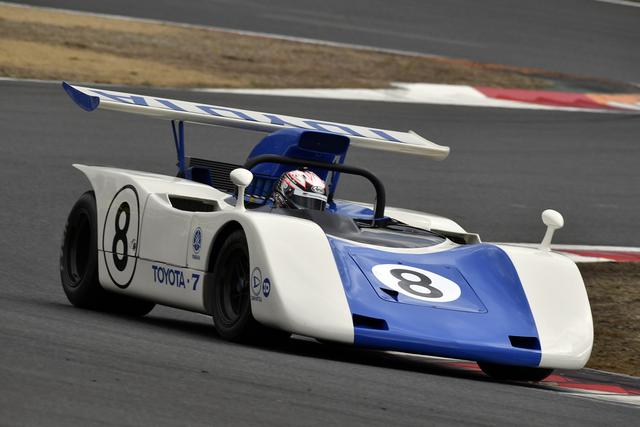 画像: トヨタ7(1969年) 当時のドライバーは川合稔・鮒子田寛ら、本イベントでは大嶋和也