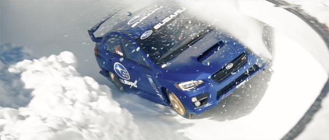 画像: 雪と氷の壁を削りながら疾走するWRX STI。無謀なチャレンジ?