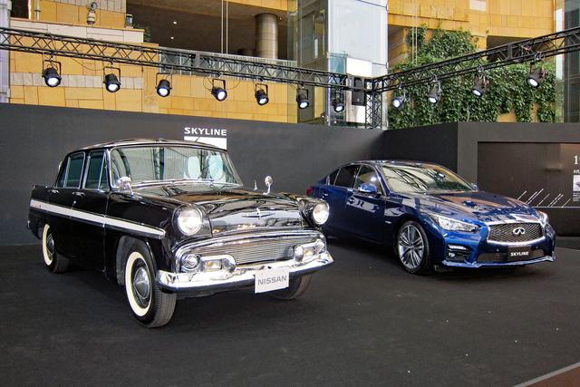 画像: センターステージは、初代スカイラインと13代目(現行型)の60周年記念モデル「350GT ハイブリッド タイプSP 60th リミテッド」。