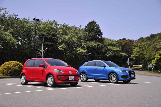 画像: 最新型のアウディQ3と並んだ姿。この組み合わせならアップ! は立派なコンパクトモデルだといえるだろう。