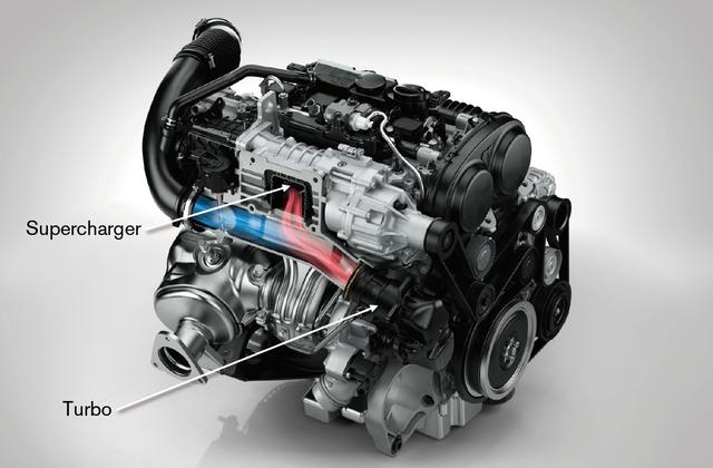 画像: T6搭載の2Lツインチャージ(ターボ+スーパーチャージャー)ガソリンエンジン。