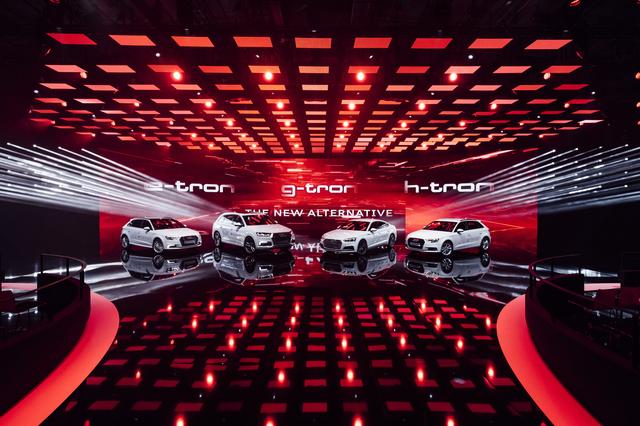 画像: 電動化にも力を入れているアウディ。電気自動車、プラグインハイブリッド、燃料電池車、天然ガス車などが一堂に会した。