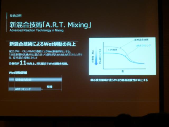 画像: シリカの分散、ということが命題になって以来、各社がしのぎを削る混合技術。この説明はどこのメーカーも詳しくは教えてくれない。タイヤメーカーにとってそれほど重要な技術ということ。