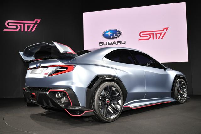 画像: ベースとなったコンセプトカーが想定しているのは、やはりあのクルマの次世代モデル。2020年には市販モデルが登場するはずだ。もちろんSTIコンプリートも登場する!