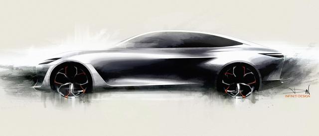 画像: デトロイトショーで発表されたコンセプトカー「Qインスピレーション」のデザインスケッチ。2021年以降に市場投入される新型EVは、このコンセプトカーと同じデザイン手法が採用されるという。