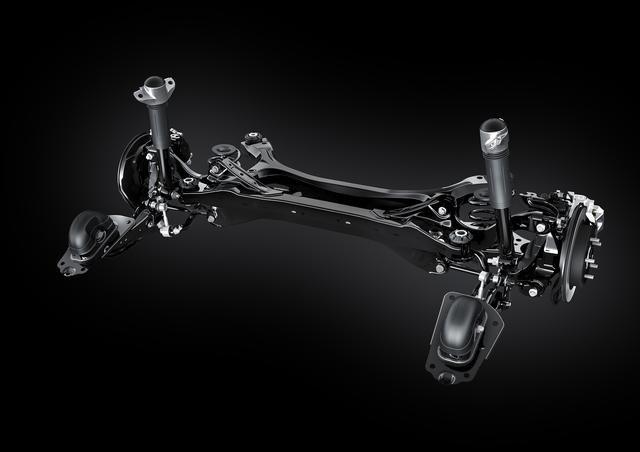 画像: 定評のある乗り心地をさらにフラッシュアップするべく、世界初のスイングバルブ式ダンパーを採用。リアサスペンションはダブルウイッシュボーン式となる。