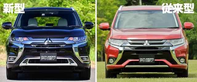 画像: 左が新型アウトランダーPHEV。右が従来モデル。