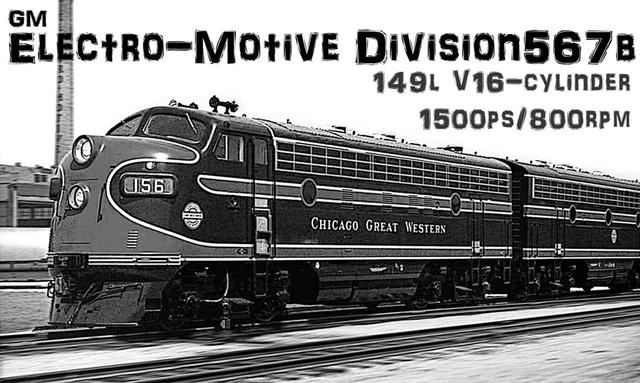 画像: 1950年代まで北米大陸横断鉄道の主役だった、EMD-Fシリーズ ディーゼル機関車。同時代のアメリカ車と同様、アメリカ黄金期のシンボル的デザインだ。