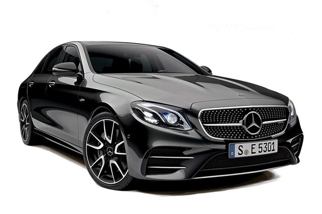 画像: E53セダン。ダイヤモンドグリルやスプリッター付きフロントスポイラーなどを装着する。